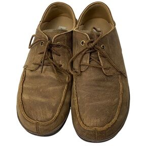 Olukai Hamakua Poko Casual Boat Oxford Lace Up Brown Leather Flat Shoes Men’s 11